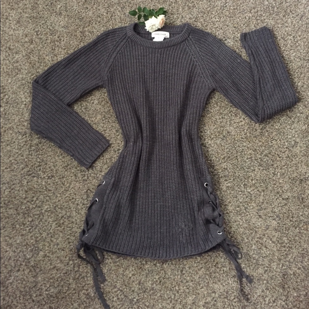 Smoky Gray Sweater dress